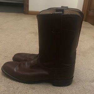 Justin dark red leather cowboy boots